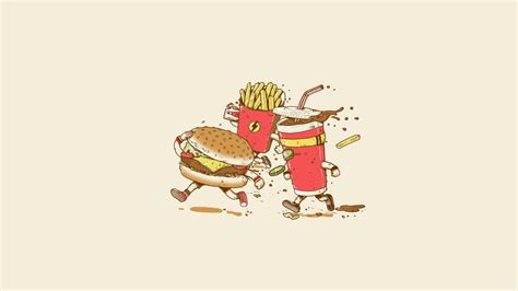 Food Minimalism Burgers French Fries Wallpapers Hd Desktop And