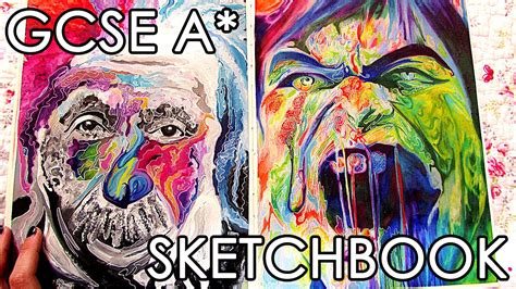 A Gcse Fine Art Sketchbook Tour Final Pieces Youtube