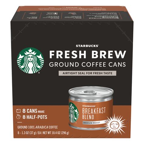 Save On Starbucks Fresh Brew Ground Coffee Cans Breakfast Blend Medium