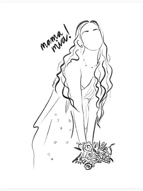 mama mia pencil drawing poster by ksnook redbubble
