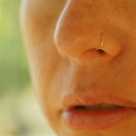 Extra Small 14k Gold Filled Nose Ring Hoop Earring 22 Gauge Cartilage Endless Seamless Catch