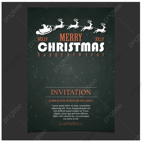Green Invitation Card Vector Design Images Christmas Invitation Card