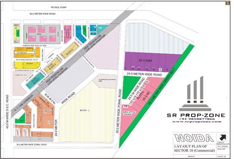 Layout Plan Of Noida Sector 18 Commercial Hd Map