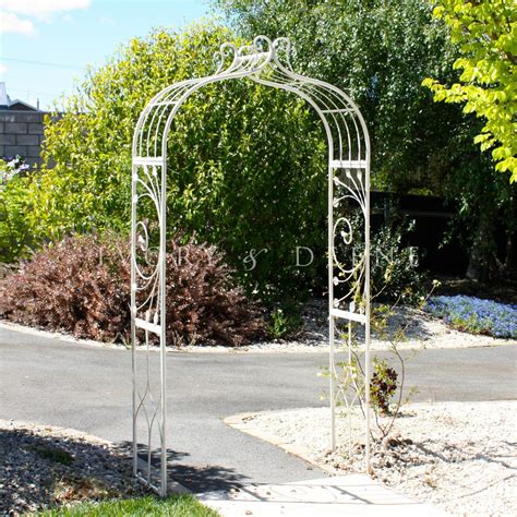 Large Cream French Provincial Wrought Iron Garden Arch Ivory And Deene