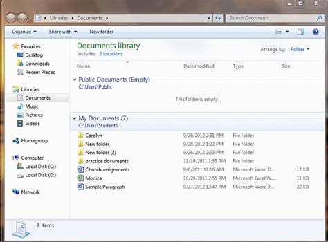 Viewing The Documents Library Displays My Documents Folder Solved