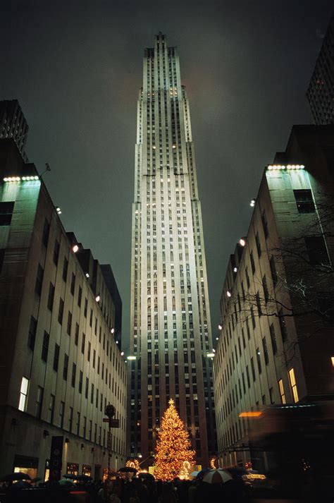 Night View Of Rockefeller Center Photograph By Todd Gipstein