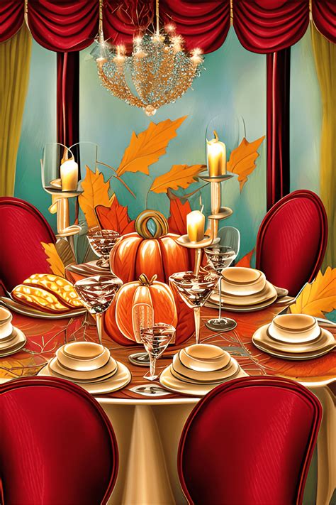 A Thanksgiving Background Featuring An Elegant Dining Room · Creative