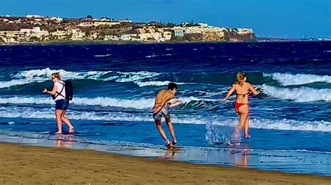 Gran Canaria Maspalomas Playa Del Ingles Beach Walk Nov Youtube My