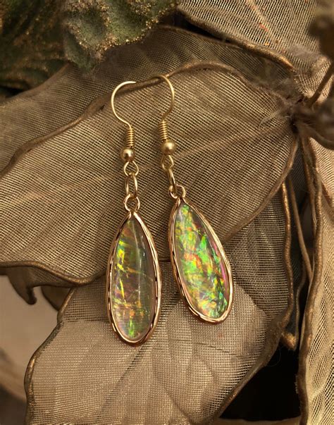 Iridescent Opal Earrings Etsy