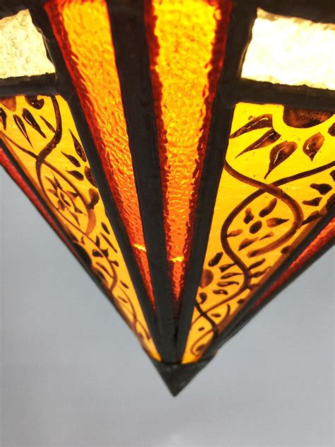 Art Deco Stained Glass Ceiling Lamp For Sale At 1stdibs Stained Glass Ceiling Light Stained