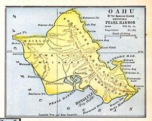 Original 1899 Oahu Hawaii Map Showing Pearl Harbor EBay