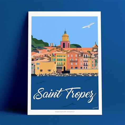Affiche 50x70 Eric Garence Saint Tropez Vu Du Yacht De Kate Moss