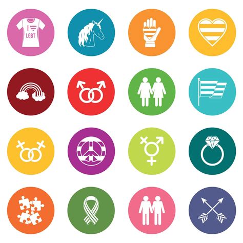 lgbt icons many colors set 8658269 vector art at vecteezy