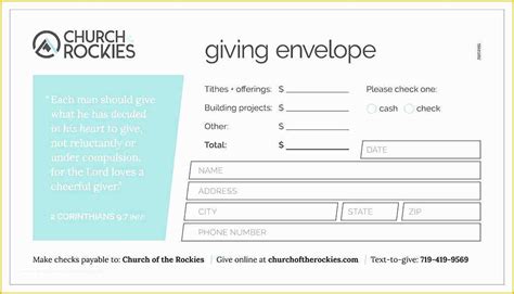 Offering Envelopes Printable Template Design