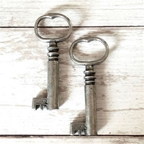 2 Pewter Skeleton Key Stamping Blanks Ready To Stamp Made