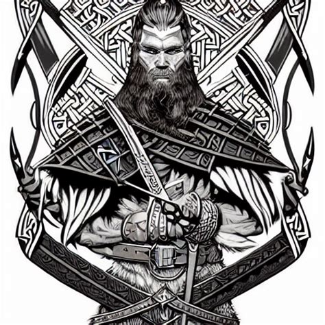 Prompthunt Viking Warrior Illustration Vector Art Style Medium Shot