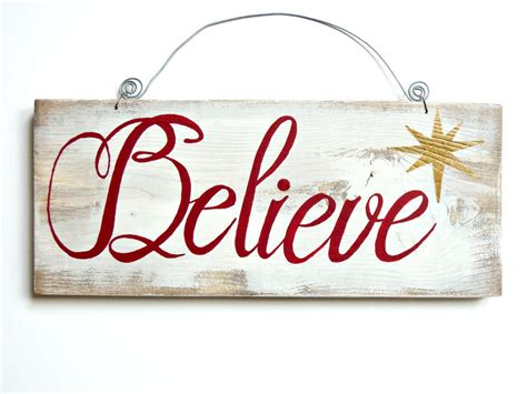 Christmas Wood Signs Believe Wooden Sign Believe Wall Art Etsy