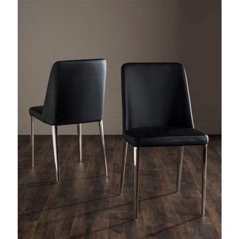 Shop for leather dining chairs at cb2. Safavieh Baltic Black Bicast Leather Dining Chair (Set of ...