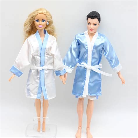 1set Bedroom Pajamas Robe Nighty Bathrobe Clothes For Barbie Dolls Robe And Shorts For Ken Bjd