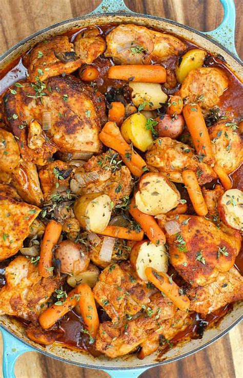 Chicken thigh recipes include quick pesto baked chicken thighs and braised chicken thighs with basil. One-Pot Paprika Chicken Thighs - Reluctant Entertainer