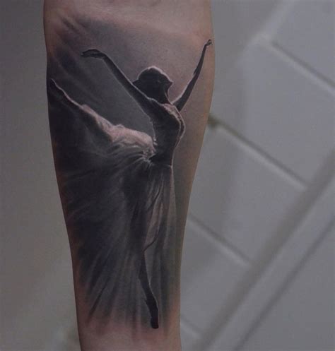 Ballerina Tattoo On Girls Forearm