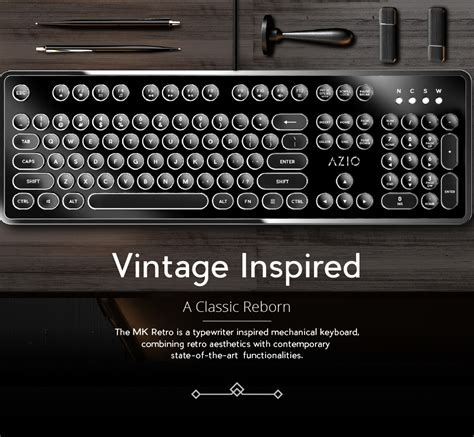 Buy Azio Mk Retro Typewriter Inspired Mechanical Keyboard Az Mkretro