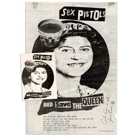 1977 Sex Pistols God Save The Queen Nme Magazine Ad Signed By Sex Pistols Artist Jamie Reid