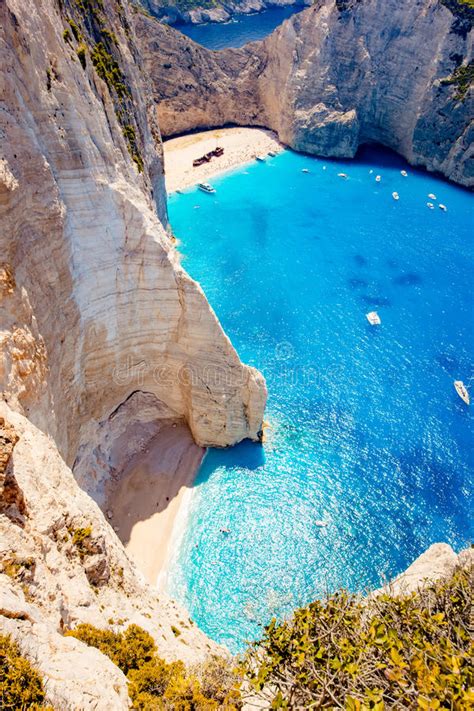 Navagio Beach With Shipwreck On Zakynthos Island In Greece Stock Image