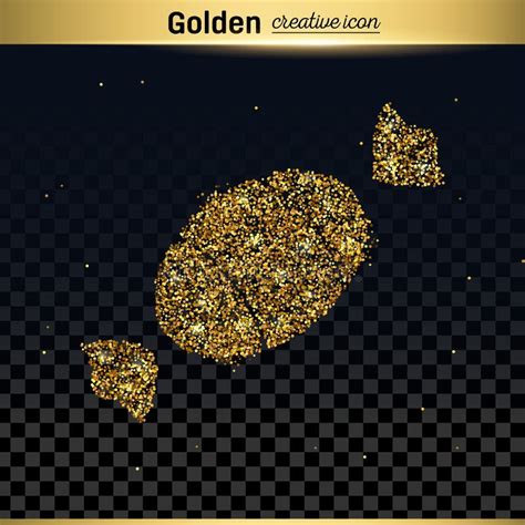 Gold Glitter Vector Icon Stock Vector Illustration Of Celebration