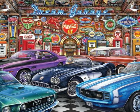 Dream Garage 1000 Piece Large Jigsaw Puzzle Made In Usa For Adults Kids