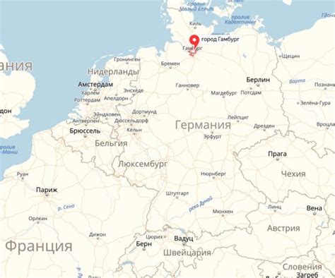 Гамбург на карте Германии на русском языке с улицами