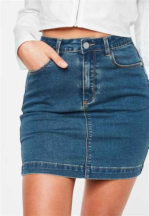 Missguided Blue Authentic Vintage Superstretch Denim Mini Skirt Lyst