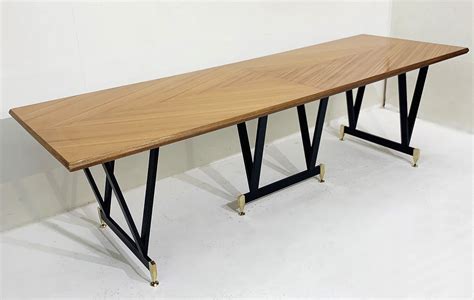 Steve silver clapton counter table. Extra Long Dining Table with Walnut Top | #101528