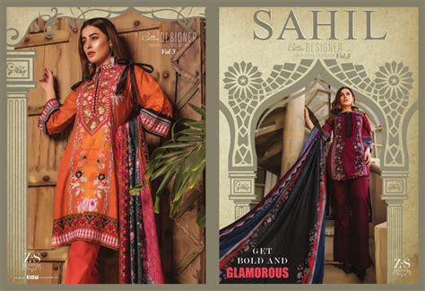 Original Pakistani Lawn Suits Zs Textile Sahil Vol 3 Diwan Fashion
