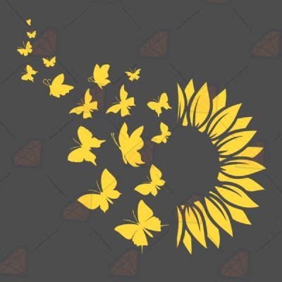 Black Sunflower Monogram Svg File | PremiumSVG