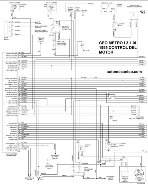 Geo Diagramas Control Del Motor 1995 Graphics Esquemas