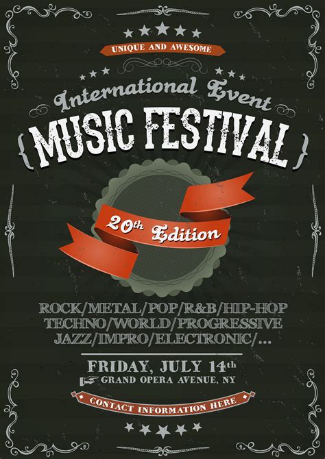 This site is still a work in progress. Vintage Festival Invitation Poster On Chalkboard ...