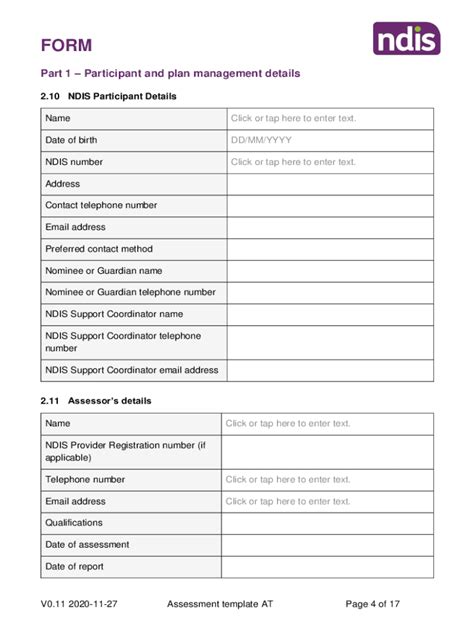 2020 2024 Form Au Ndis General Assistive Technology Assessment Template