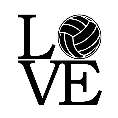 Love Volleyball SVG Sports Team Clipart Silhouette Cricut Cut File Digital Download Eps Pdf Dxf