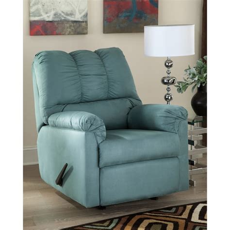 Signature Design By Ashley Darcy Rocker Recliner In Blue Fabric Free