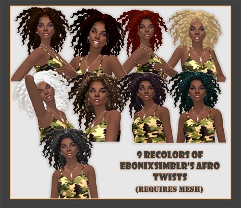 My Sims 4 Blog Afro Twists Hair Retexture By Blewis