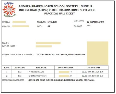 Apbie intermediate exam date, time and venue are given in the call letter. AP Open School Hall Tickets 2018 - Download APOSS Admit ...