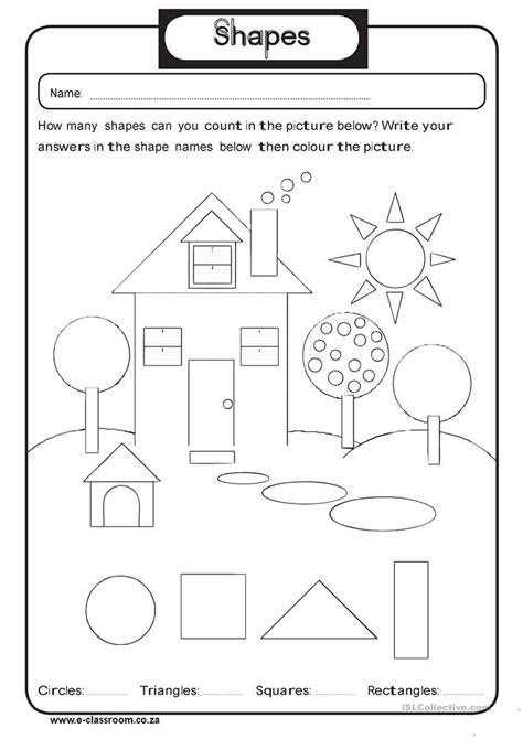 Shapes And Colors Esl Worksheet Coloring Worksheets