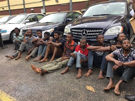 Lagos Police Arrest 10 Robbery Suspects Recover 6 Stolen Cars Photos Crime Nigeria