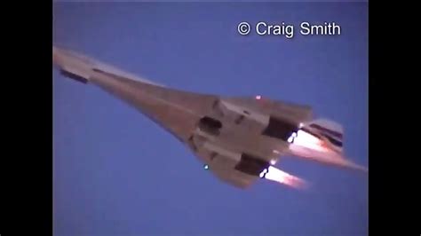 Concorde Twilight Takeoff With Visible Afterburners