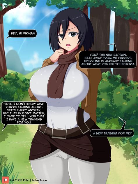 rule 34 1girls attack on titan big breasts black hair busty fake face female female only fully