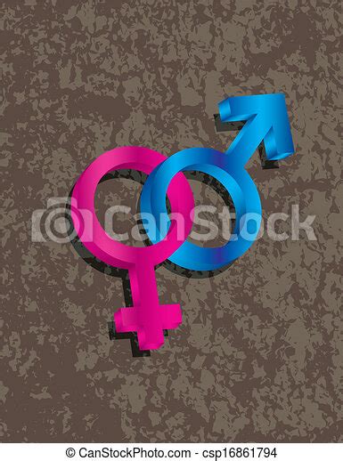 Eps Vectors Of Male Female Gender D Symbols Interlocking Illustration