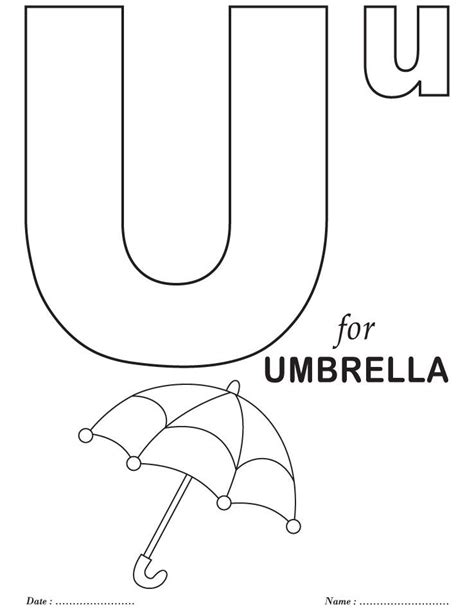 Free Print Alphabet U Coloring Pages Everett Parsons Coloring Pages