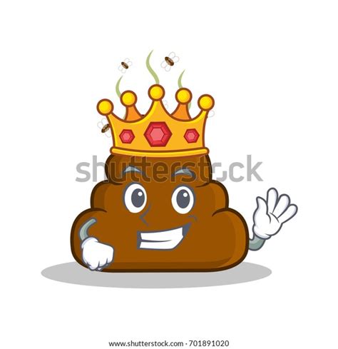 King Poop Emoticon Character Cartoon Stock Vector Royalty Free