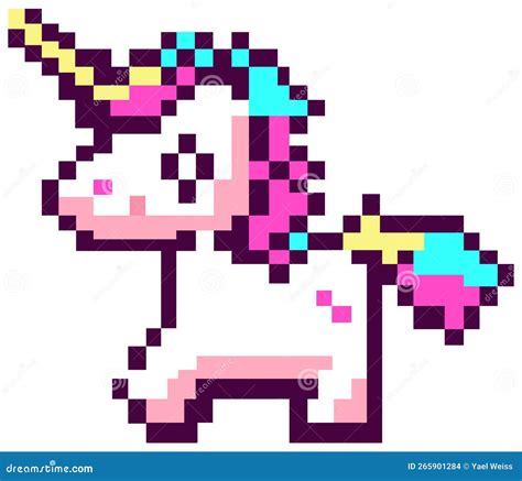 Unicorn Pixel Art Stock Vector Illustration Of Little 265901284